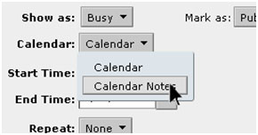 Choose Calendar Destination